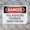 Signmission Full Acetylene Cylinders Ready For Use Danger Sign, Plastic, 14in W x 10in L, 2PK OS-2PACK-DS-P-1014-L-2056 - alternate 6